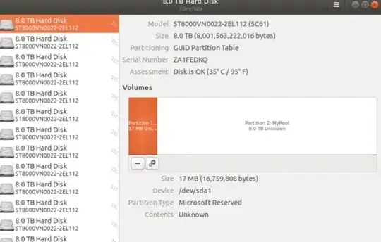 15Drives show 2 partitions