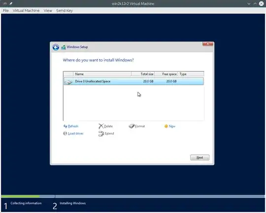 Windows finds the virtual disk