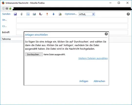 different attachments upload dialog