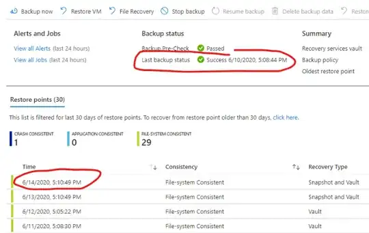 Azure VM Backup Blade