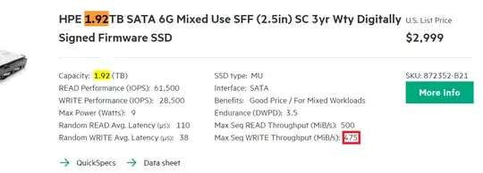 Max Seq WRITE Throughput
