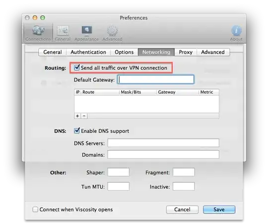 Send all traffic over vpn connection in Viscosity