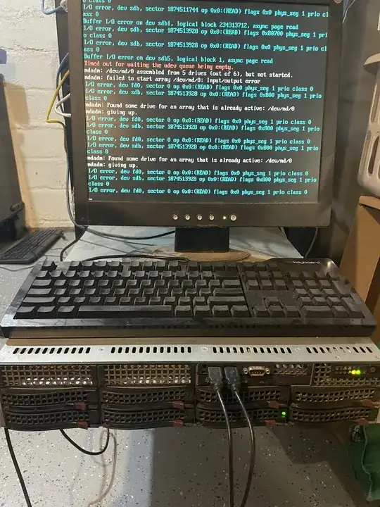 Monitor display of mdadm output during failed boot