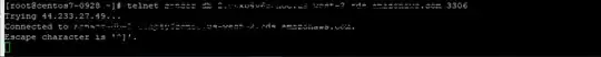 telnet command output