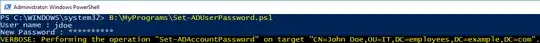 Working PS1 script to reset domain user's password