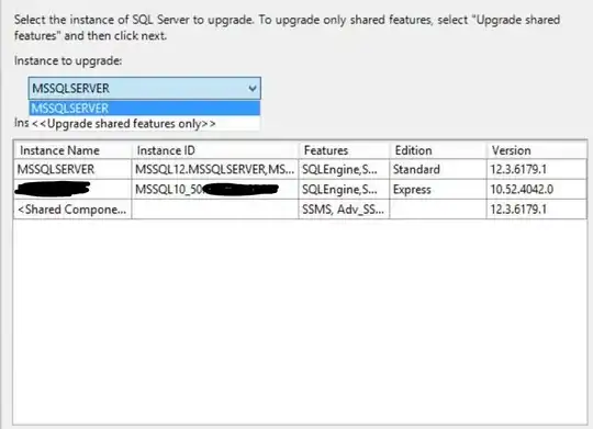 Screenshot showing there is only one instance to upgrade
