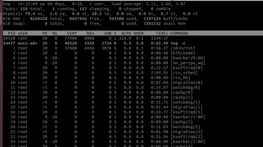 "top -c" command results