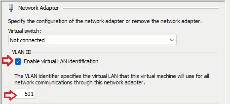 VM vNIC VLAN configuration