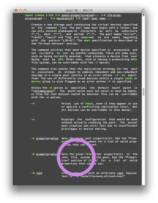 screenshot of the man page