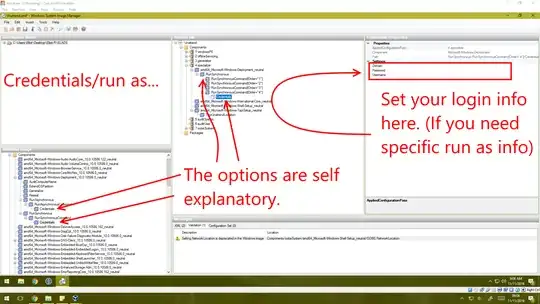 Run as info/credentials