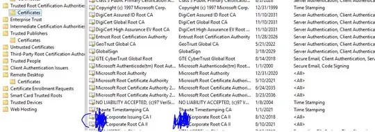 Also you can see that my local CAs are trusted by server
