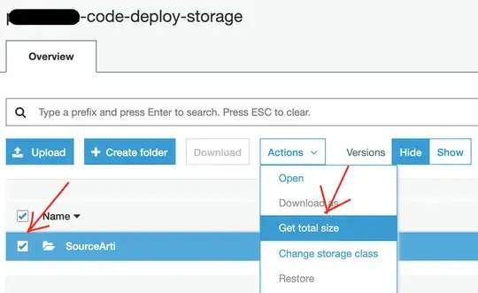 get total size of selected folder