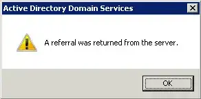 A referral was returned from the server
