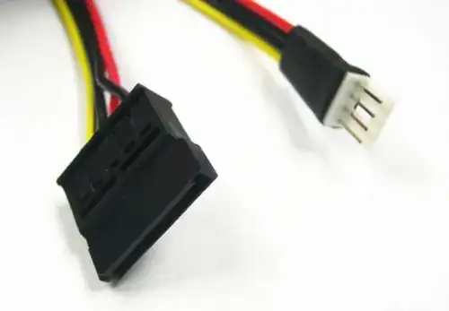 4-Pin Floppy FDD Male to 15-Pin SATA Female Power Adapter Convertor Cable MX714