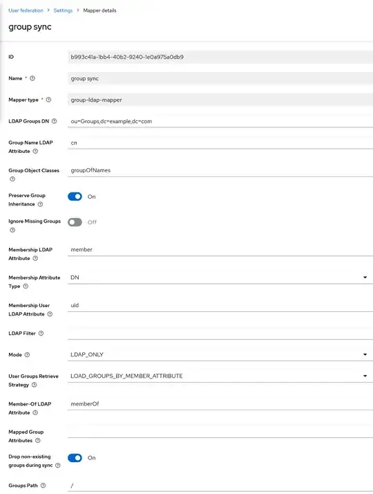 Keycloak LDAP group mapper settings