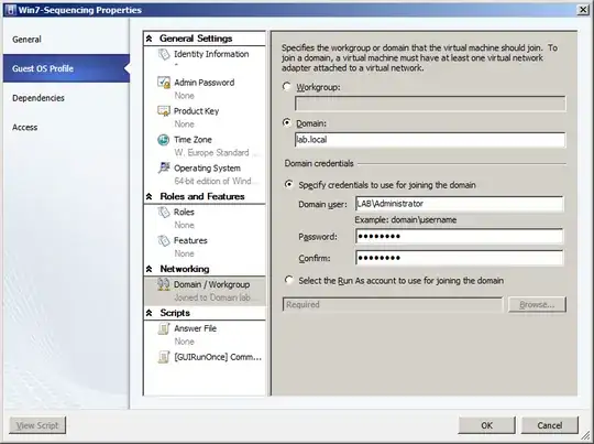 Domain Join settings