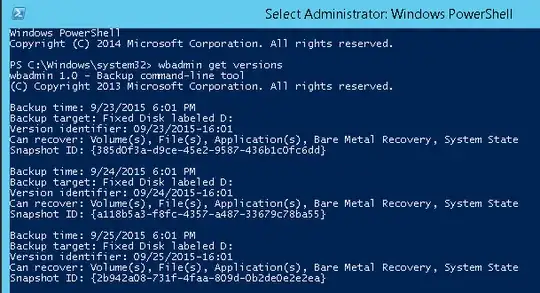 wbadmin get versions