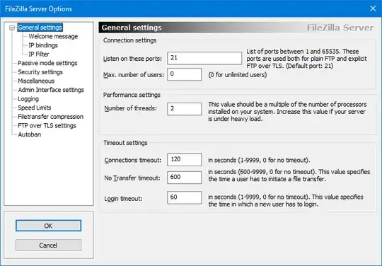 filezilla server configuration 1