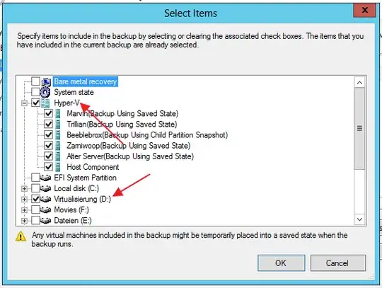 Select items to backup in Windows Server Backup 2012
