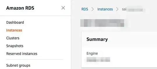 rds instance info screen