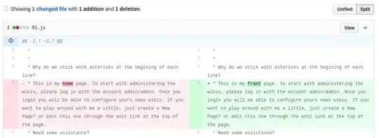 GitHub diff split view