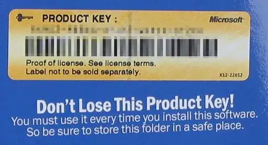 Windows CD key example