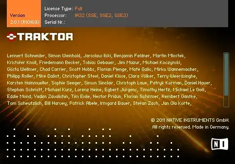 Traktor Famous DJ Software About Box