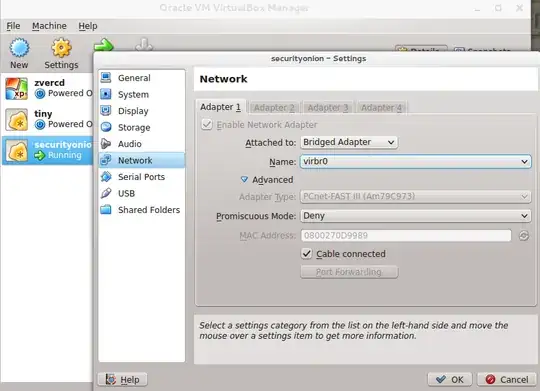 VirtualBox settings