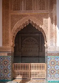 View towards the Chamber of Lalla Mas'uda from the eastern loggia