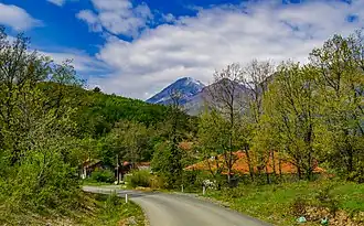 View of the entrance to the village