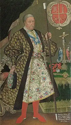 Portrait of Don Cossack ataman Danilo Efremov, created by artists from Kyiv Pechersk Lavra, before 1760