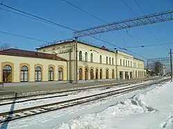 Platform facade of the station building