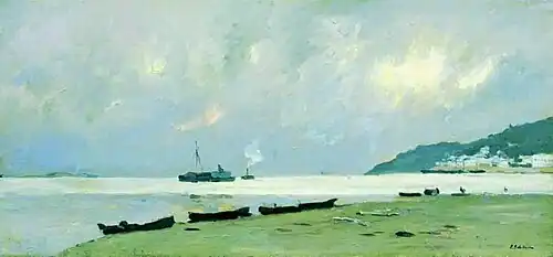 Isaac Levitan. Yuryevets. Cloudy day on the Volga. 1890