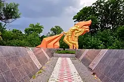 A memorial for killed Red Army soldiers in Novofedorivka