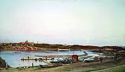 Moscow. View of Golitsyn Hospital [ru] and Neskuchnoye [ru] in 1879.