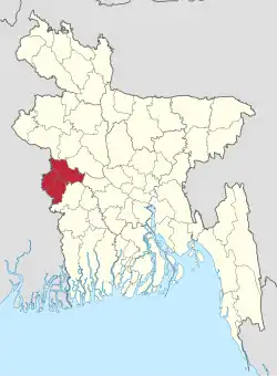 Undivided Kushtia District on the map of Bangladesh