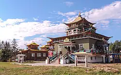 Pavilions of the Buryat Ivolginsky Datsan in Ivolginsk.