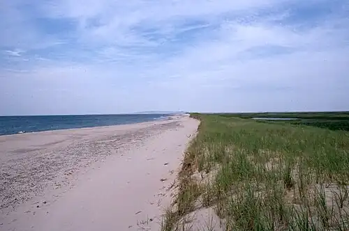 Sandy Hook Dune,[18] a hook-shaped sand spit about six kilometres (3.7&nbsp;mi), Havre Aubert island