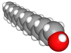 Space-filling model of 1-pentadecanol