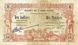 10 dollars/piastres (Canton), 1902