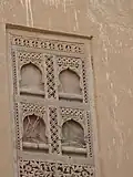Closeup of the details of a window in Shibam