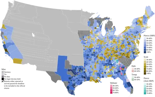 Map of presidential election results by county