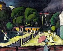 Adolf Erbslöh, Tennisplatz (Tennis Court), 1910
