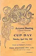 1942 AJC Sydney Cup racebook front cover