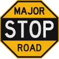 Stop at major road