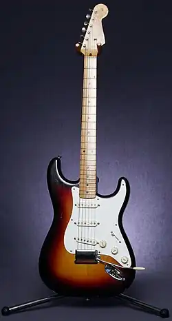 1958 Stratocaster with alder body, maple fingerboard and three-color sunburst finish