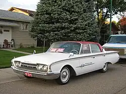 1960 Meteor Rideau 500 four-door sedan. Save for grille insert, trim and taillights, this car is virtually identical to the Ford Fairlane 500 of the same year.