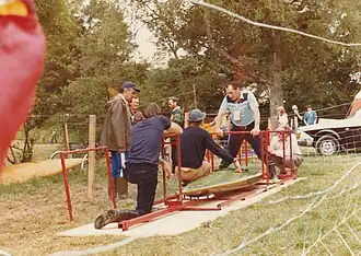 Competitors preparing