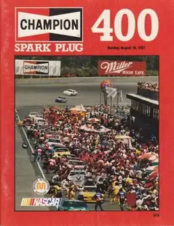 The 1987 Champion Spark Plug 400 program cover.