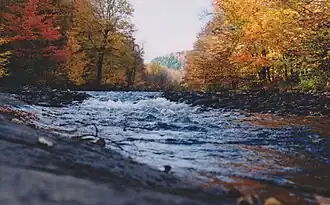 Long Lake outlet, accessible by Lac Clair[7] and Lac Long roads,[8] Saint-Alban